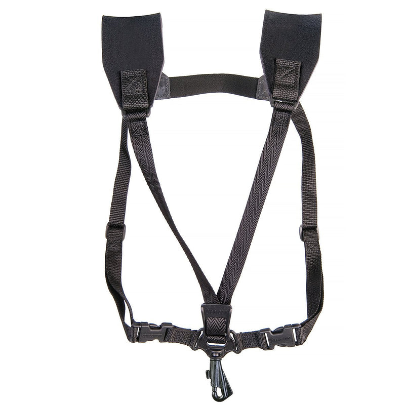 Neotech Soft Harness – Padded Shoulder Harness with Adjustable Strap Hook, Swivel Hook for Saxophone, Baritone & Clarinet Strap – (Small - Black) - Made in the USA Junior