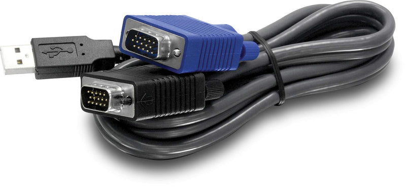 TRENDnet 2-in-1 USB VGA KVM Cable, TK-CU10 | VGA/SVGA HDB15-Pin Male to Male,USB1.1 Type A,10 ft.,Connect Computers with VGA&USB Ports,USB Keyboard/Mouse&Monitor Cable 10 Ft.
