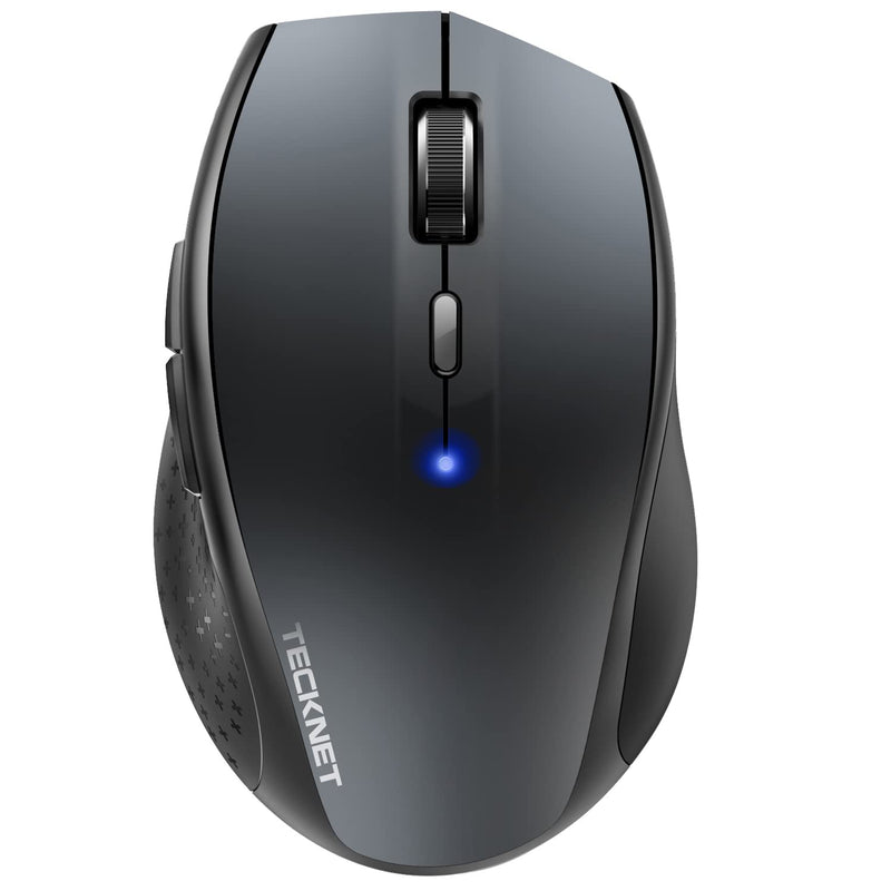 TECKNET Bluetooth Wireless Mouse, 6 Adjustable DPI Levels, 24-Month Battery Life, 6 Buttons Compatible for Ipad Pro/Laptop/Surface Pro/Windows Computer /Chromebook-Grey Grey
