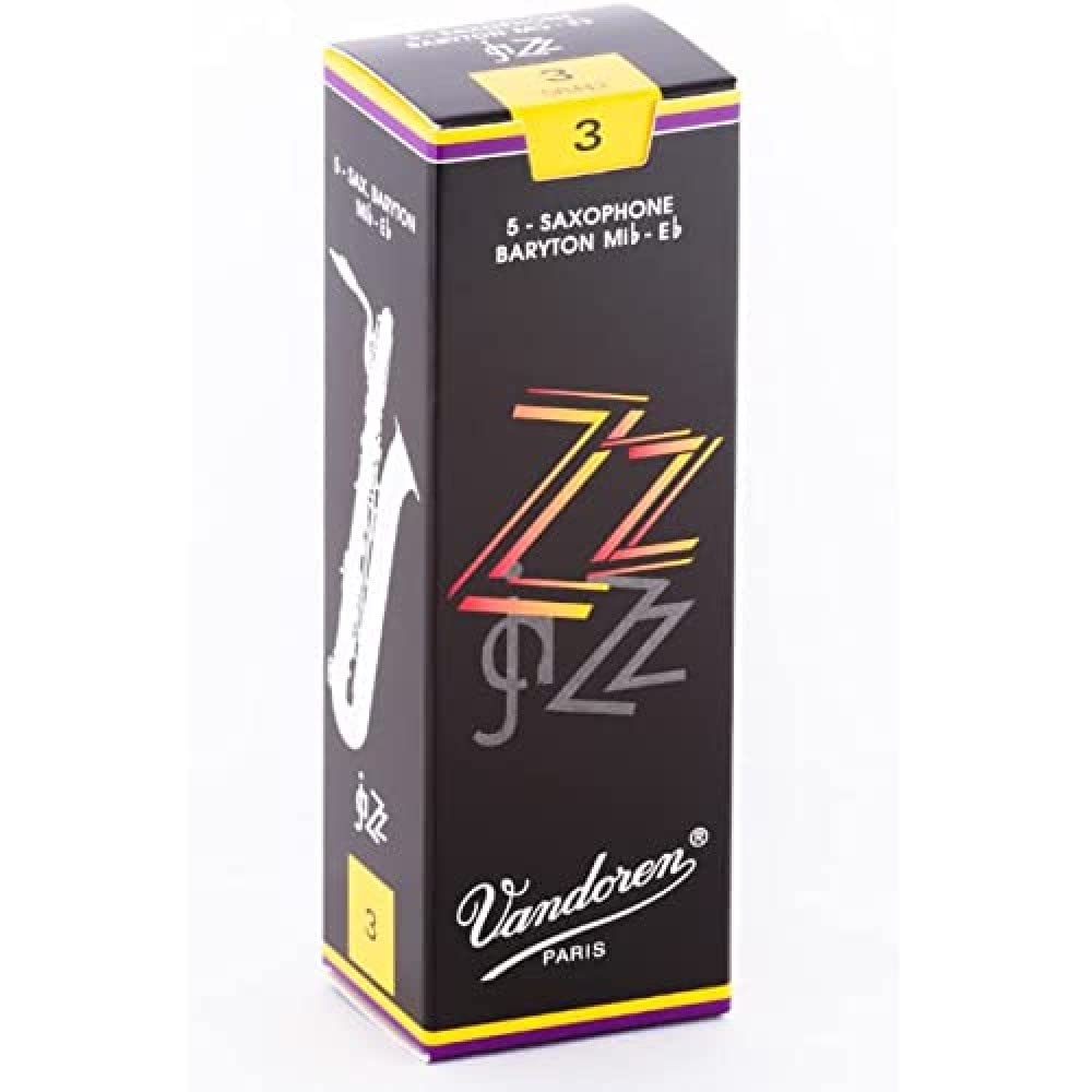 Vandoren SR443 Bari Sax ZZ Reeds Strength 3; Box of 5, black