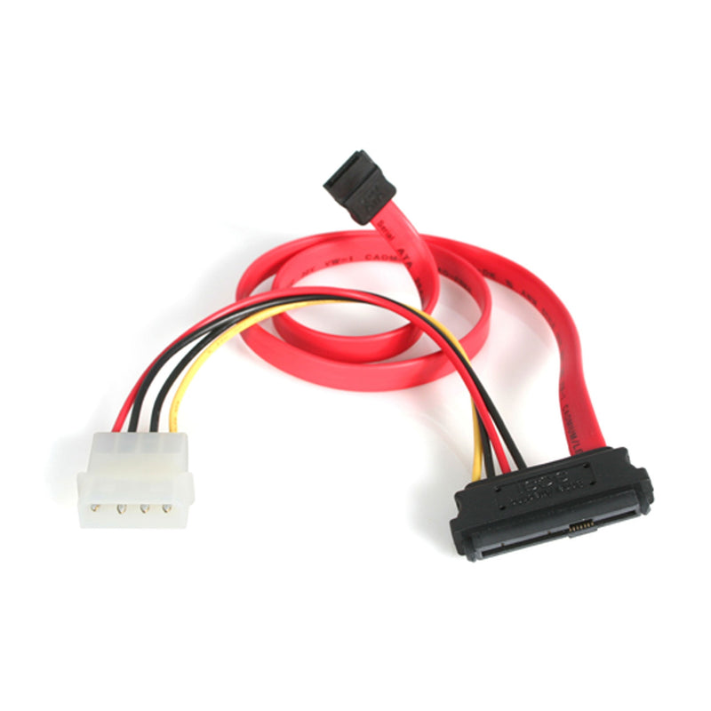 [AUSTRALIA] - StarTech.com 18in SAS 29 Pin to SATA Cable with LP4 Power - 18in SAS 29 pin to SATA Cable - 18in SFF 8482 to SATA (SAS729PW18), Red 