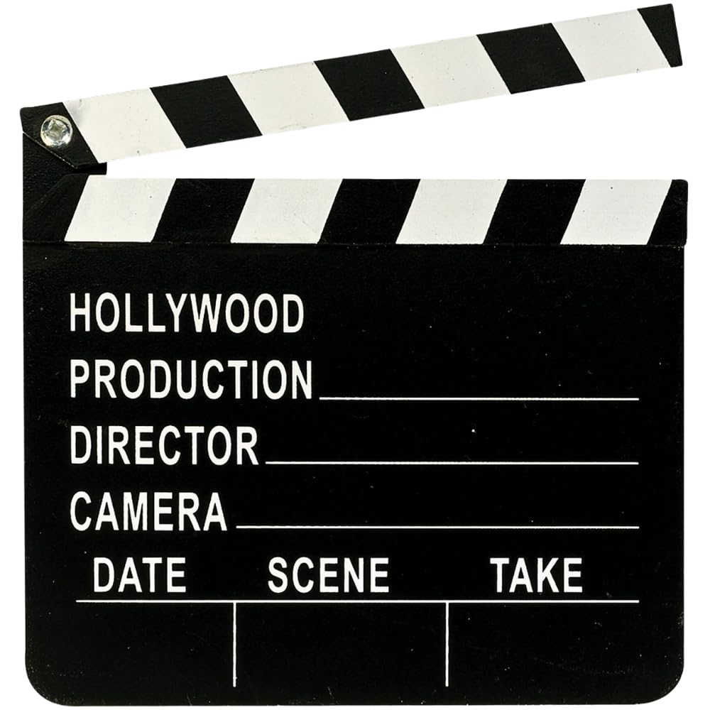 Premium Wooden Hollywood Director's Clapboard with Black & White Finish - 7" x 8" (1 Pc.) - Perfect for Aspiring Filmmakers and Movie Enthusiasts