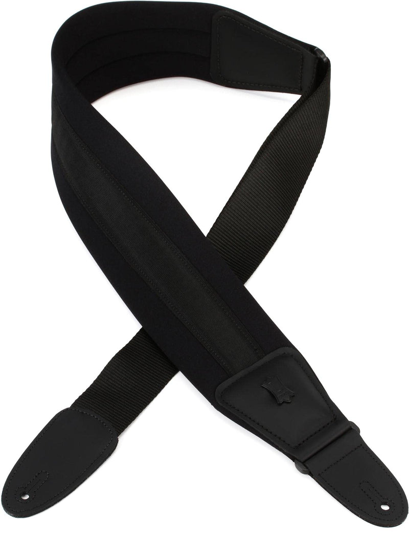 Levy's Leathers PM48NP3-BLK 3-1/2-Inch Neoprene Padded Acoustic Guitar Strap Black Standard