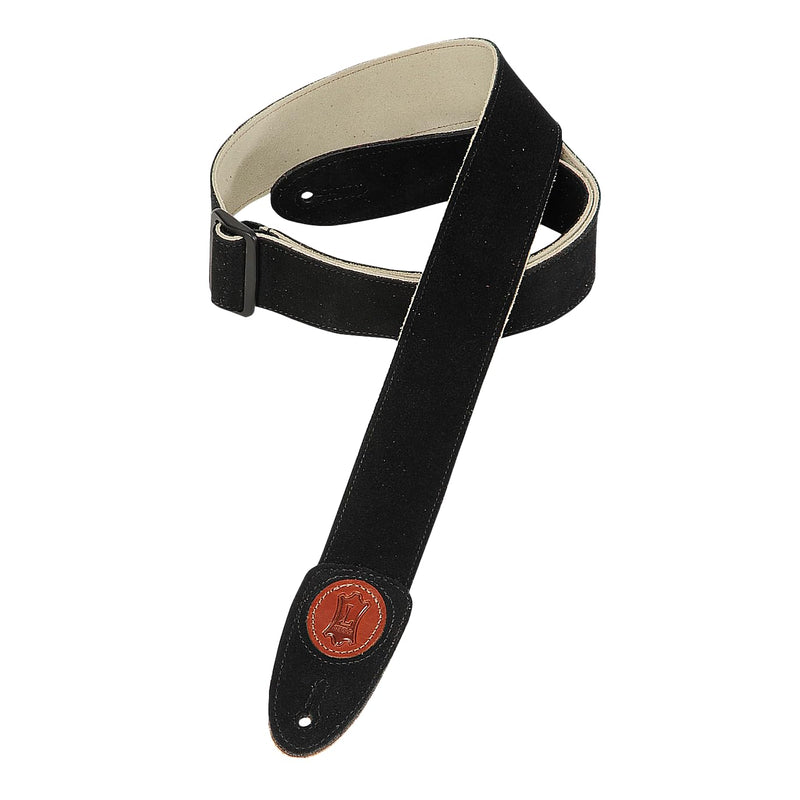 Levy's Leathers Suede Leather Guitar Strap,Black Black