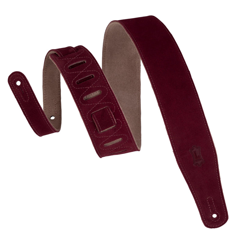 Levy's Leathers 2 1/2" Suede Leather Strap,Burgundy Burgundy Standard
