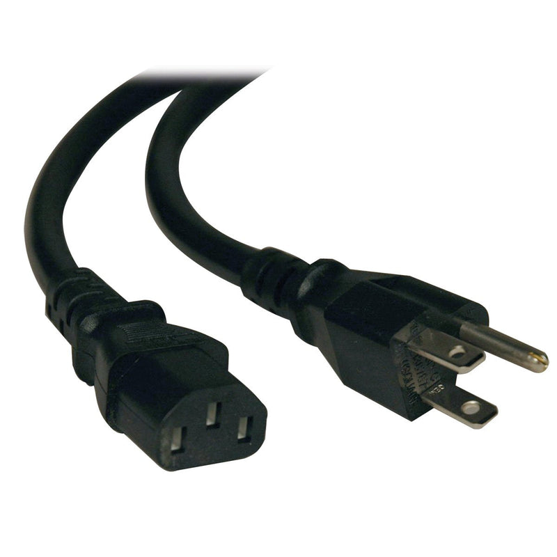 Tripp Lite Heavy Duty Computer Power Cord, 15A, 14AWG (NEMA 5-15P to IEC-320-C13), 10-ft. (P007-010) , Black 10-feet