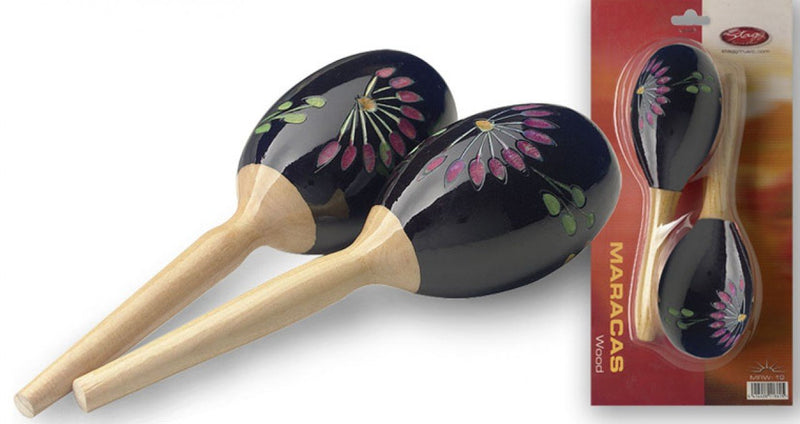 Stagg MRW-19 Wooden 19cm Maracas, Black