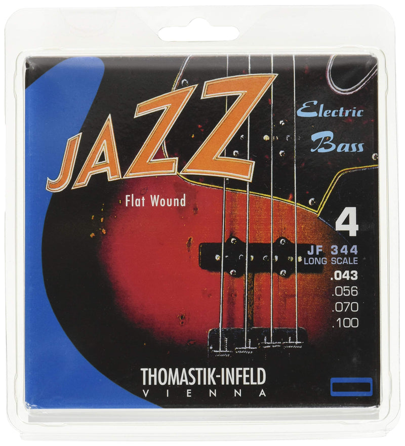 Thomastik-Infeld Bass Guitar Strings - Flatwound Bass Strings For a Rich and Warm Traditional Jazz Sound - Durable String Set Includes JF34043 JF34056 JF34070 JF34100 - Made in Vienna long scale 34" 4-string flatwound