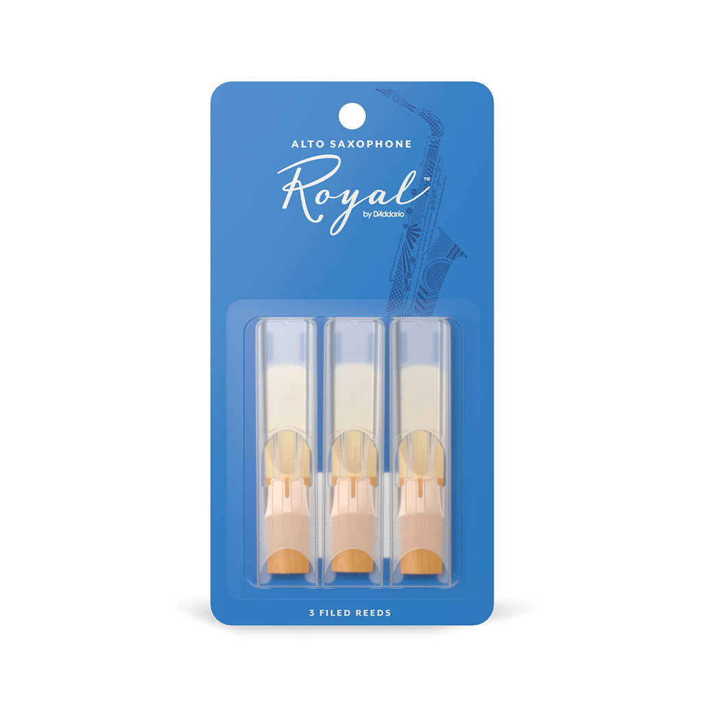 D'Addario Woodwinds - Royal Alto Saxophone Reeds - Alto Sax Reeds with Strong Spine - Alto Saxophone Reeds - Great for Classical or Jazz - Strength 1.5, 3-Pack