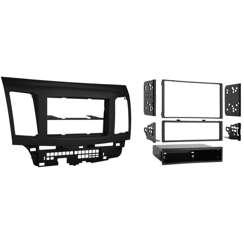 METRA Electronics 99-7011 Single OR Double-DIN Radio Installation Dash KIT FITS 2008-2017 Mitsubishi Lancer | Radio Installation Trim Panel, Aftermarket Stereo Mounting, Factory-Style Finish, Easy Install Standard Packaging