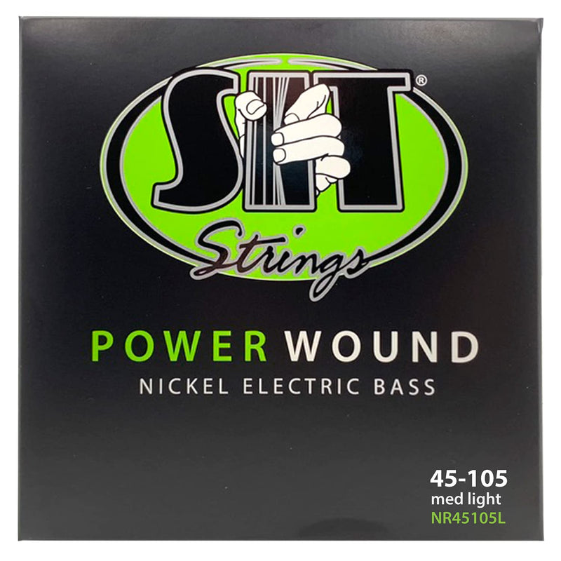 SIT Strings Power Wound Nickel Bass Guitar Strings (S.I.T.), 4-String Bass Medium-Light 45-105, NR45105L 4-String Med Lt (45-105)