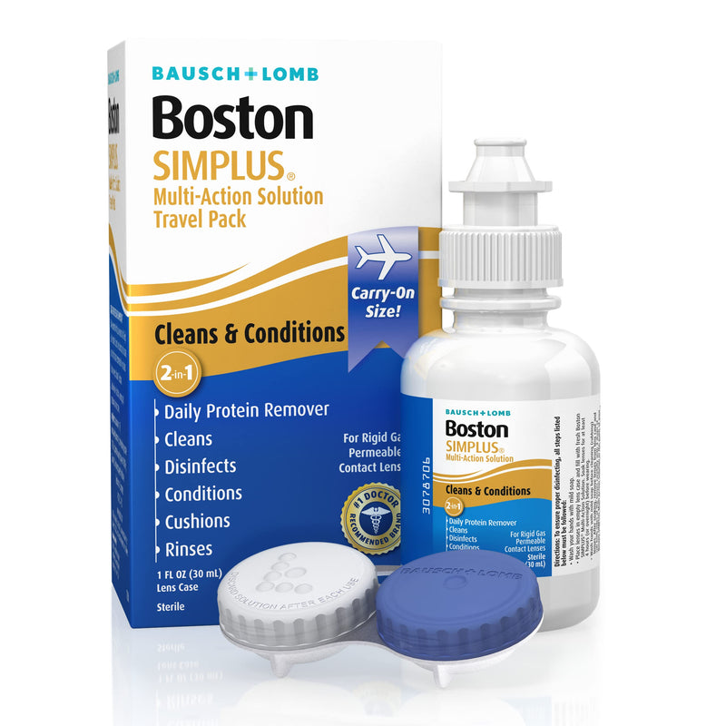 Boston Simplus Contact Lens Solution, for Gas Permeable Contact Lenses, Contact Lens Case Included, 1 Fl Oz 1 Fl Oz (Pack of 1)