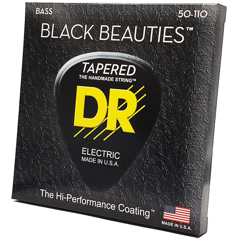 DR Strings Bass Guitar Strings, Black Beauties - Black Coated, 50-110 (BKBT-50) 4-String(50-110)