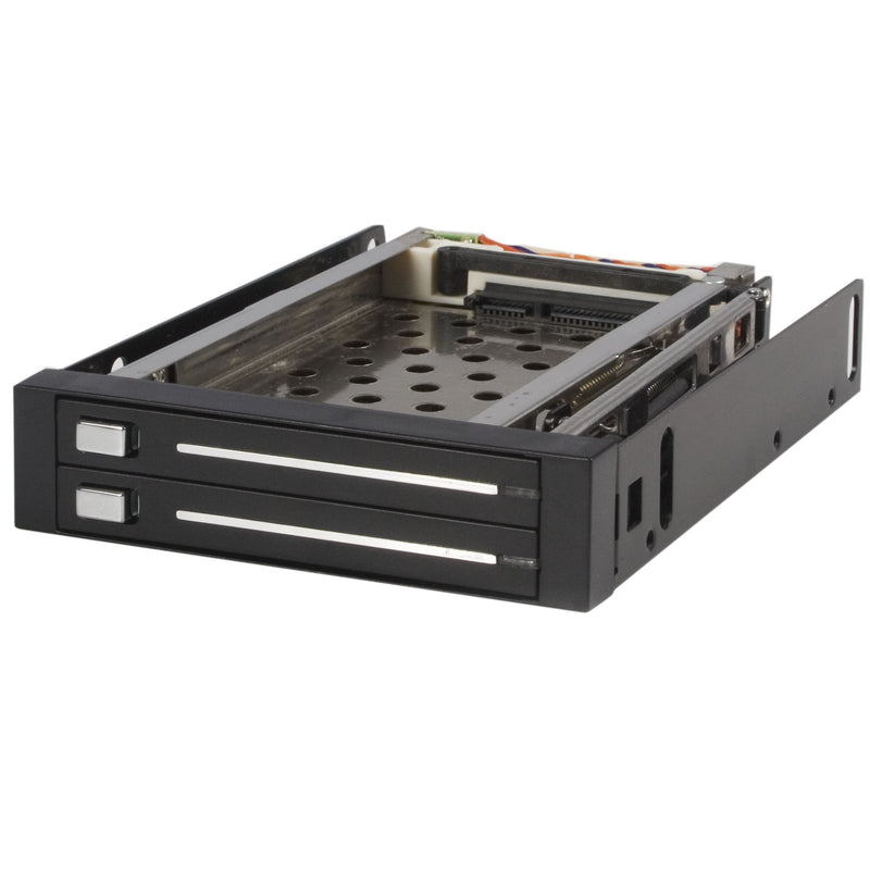 StarTech.com 2 Drive 2.5in Trayless Hot Swap SATA Mobile Rack Backplane - Dual Drive SATA Mobile Rack Enclosure for 3.5 HDD (HSB220SAT25B), Black Single