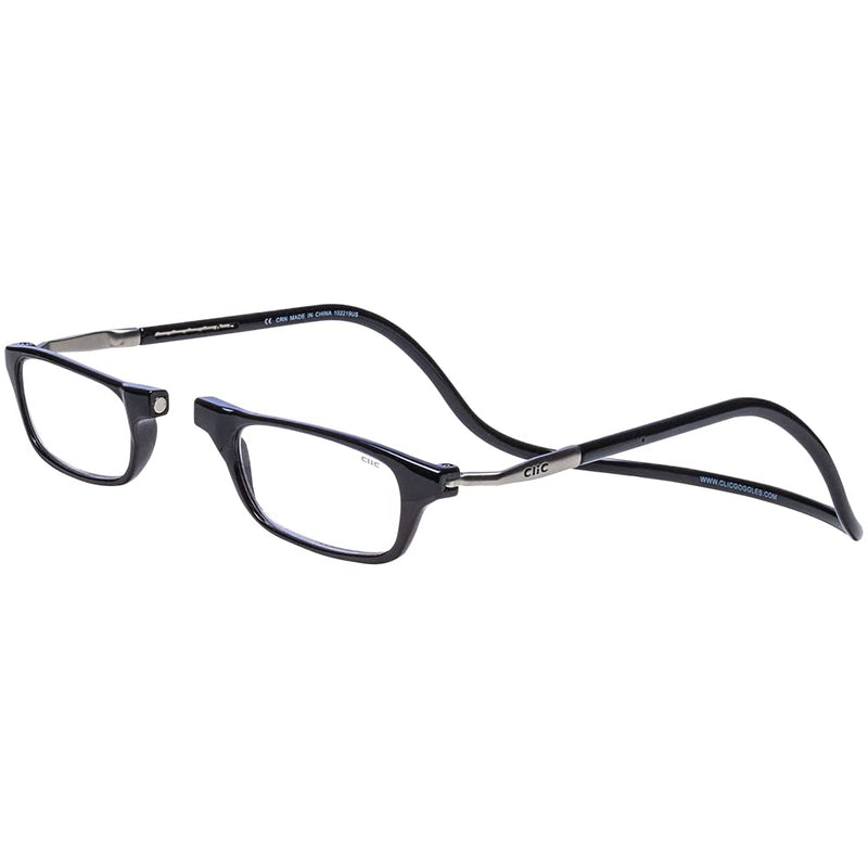 Clic Magnetic Reading Glasses (Long Temples), Computer Readers, Replaceable Lens, Original Long, (M-L, Black, 2.50 Magnification) 2.5 x