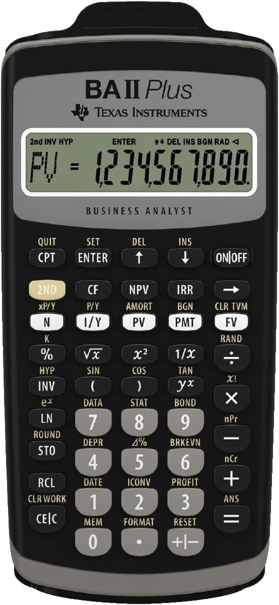 Texas Instruments BAII Plus Financial Calculator, Black Taschenrechner