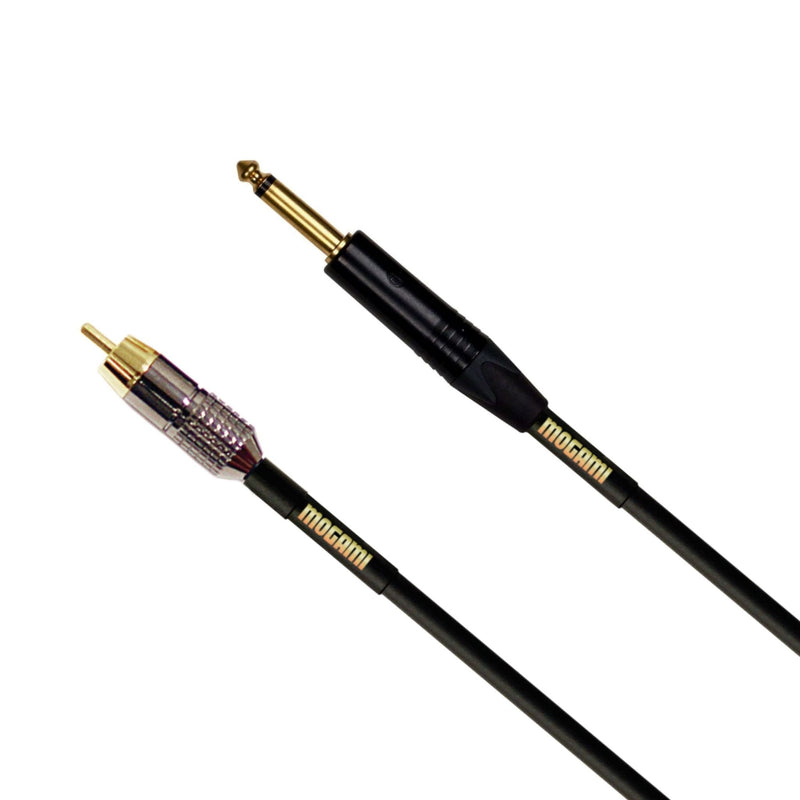 Mogami GOLD TS-RCA-06 Unbalanced Audio Adapter Cable, 1/4" TS Male Plug and RCA Male Plug, Gold Contacts, Straight Connectors, 6 Foot