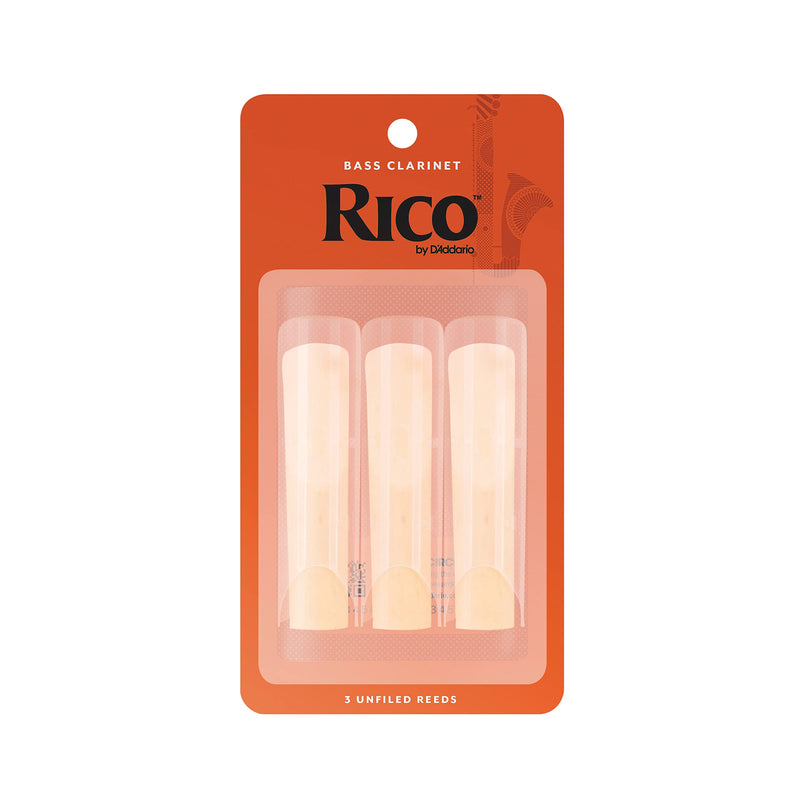 D’Addario Woodwinds - Rico Bass Clarinet Reeds - REA0325 - Strength 2.5, 3-Pack