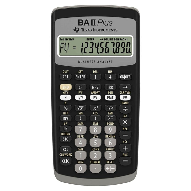 Texas Instruments IIBAPL/TBL/3E2 Advanced Financial Calculator BAII Plus Single