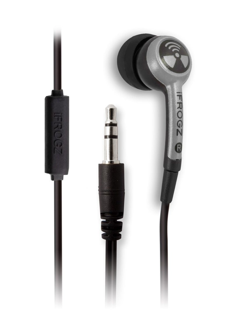 Earpollution EPD33-MIC-SILVER Plugz Earbuds with Mic - Retail Packaging - Silver Standard Packaging