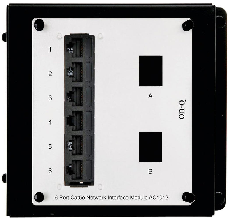 Legrand - OnQ 6 Port Network Switch, Cat5e Network Interface Module, High-Density Mini Patch Panel with RJ45 Ports, 1 Count, AC1012