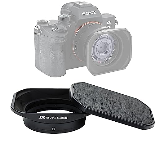 JJC Metal Dedicated Bayonet Lens Hood for Sony RX1 RX1R RX1R II Digital Camera, Sony RX1 RX1R RX1R II Metal Lens Hood, W Front Cap, Replacement of Sony LHP-1 Lens Hood LH-LHP1II