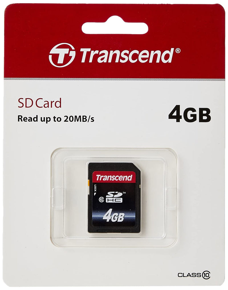 Transcend 4GB Class 10 SDHC Card (TS4GSDHC10) Standard Packaging