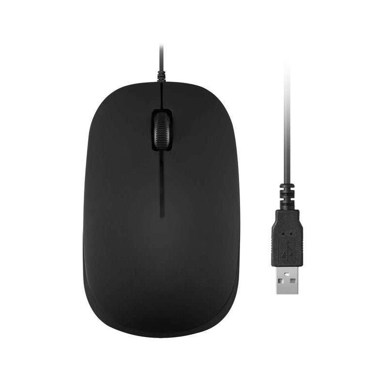 Perixx PERIMICE-201 Wired USB Optical 3 Button Mouse with 800 DPI and Illuminated Wheel, Black USB Optical Mouse