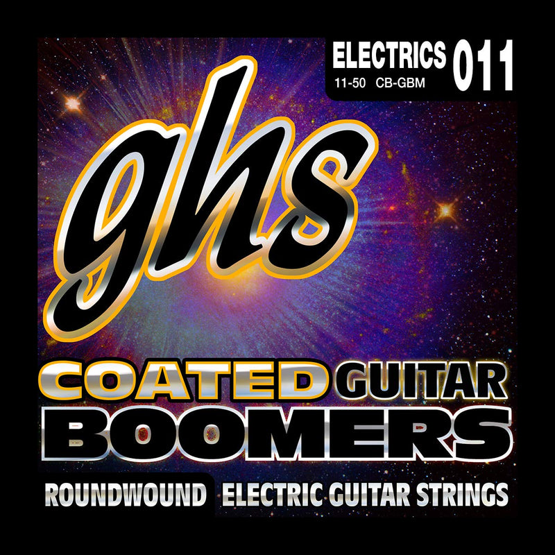 GHS Strings CB-GBM Coated Boomers Nickel Electric Guitar Strings, Medium, 11-50