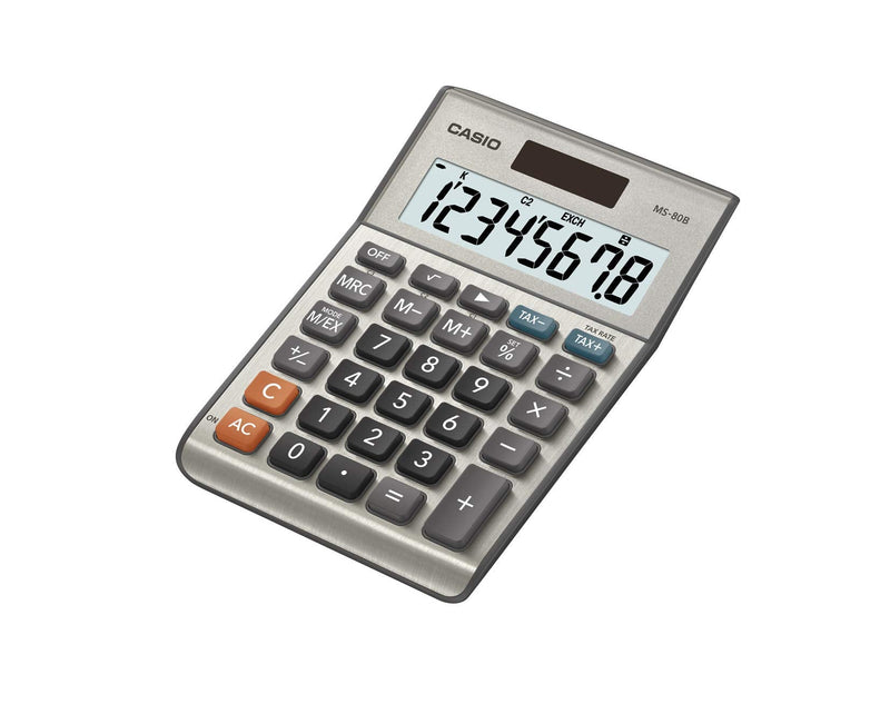 Casio MS-80B Standard Function Desktop Calculator Brush Nickel