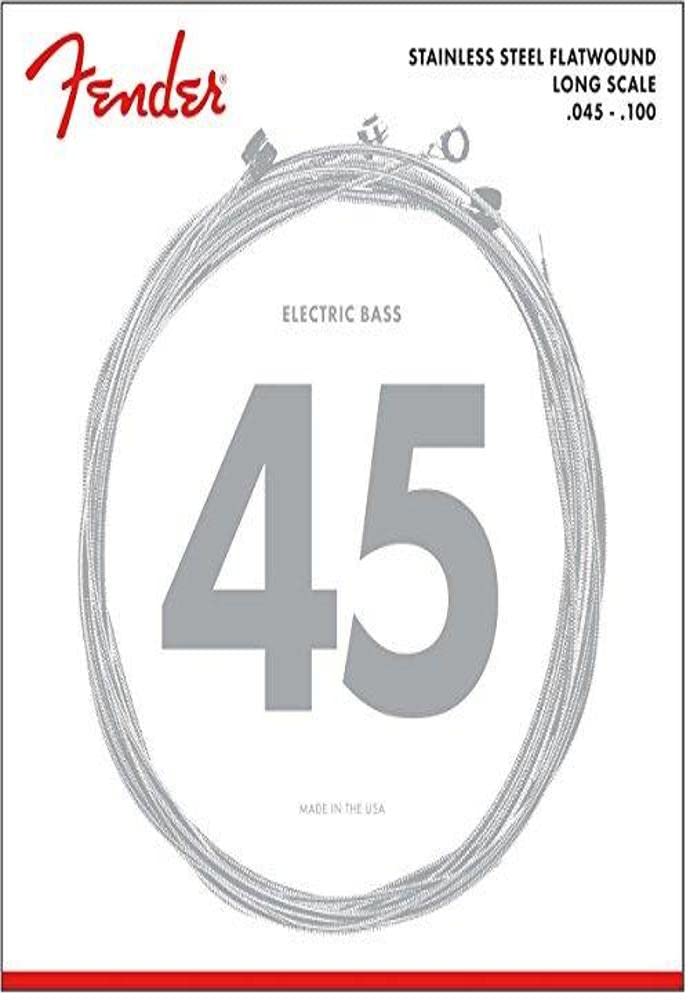 Fender 9050 Bass Strings, Stainless Steel Flatwound, 9050L .045-.100 Light, 45-100