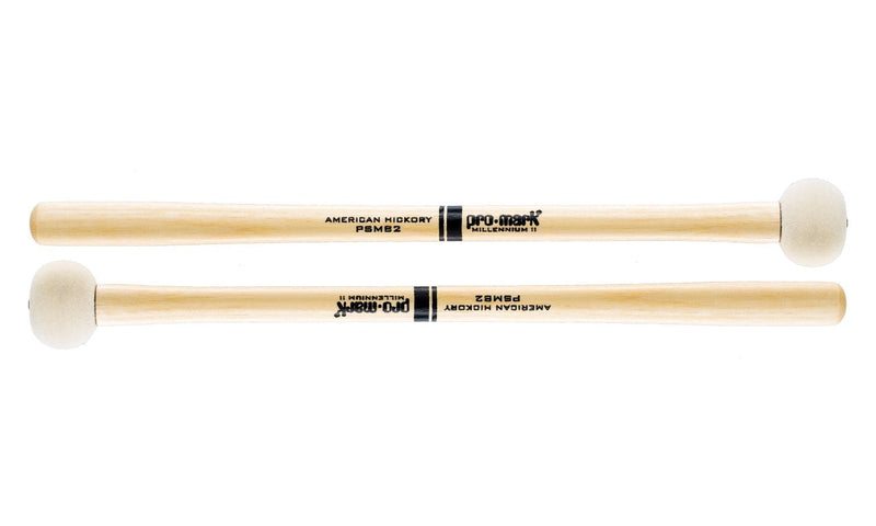 ProMark Bass Drum Mallets - Performer Series - Extra Dense Felt Head - Ideal for 20-22 inch Bass Drums - American Hickory Handles - Comfort Flare Grip - Exceptional Balance, Sound Projection - 1 Pair PSMB2