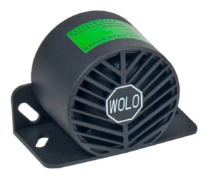 WOLO BA-550 Intelligent Back-Up Alarm, Black | 112 dB back-up alarm with 12-48V operation, epoxy-sealed electronics and reinforced housing for commercial vehicles.