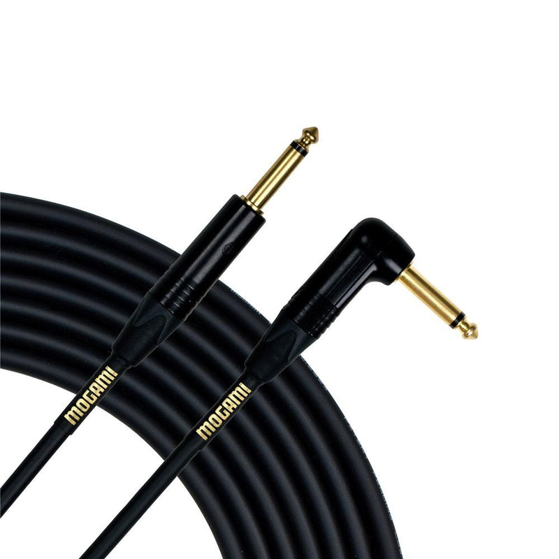[AUSTRALIA] - Mogami Gold INSTRUMENT-06R Guitar Instrument Cable, 1/4" TS Male Plugs, Gold Contacts, Right Angle and Straight Connectors, 6 Foot 