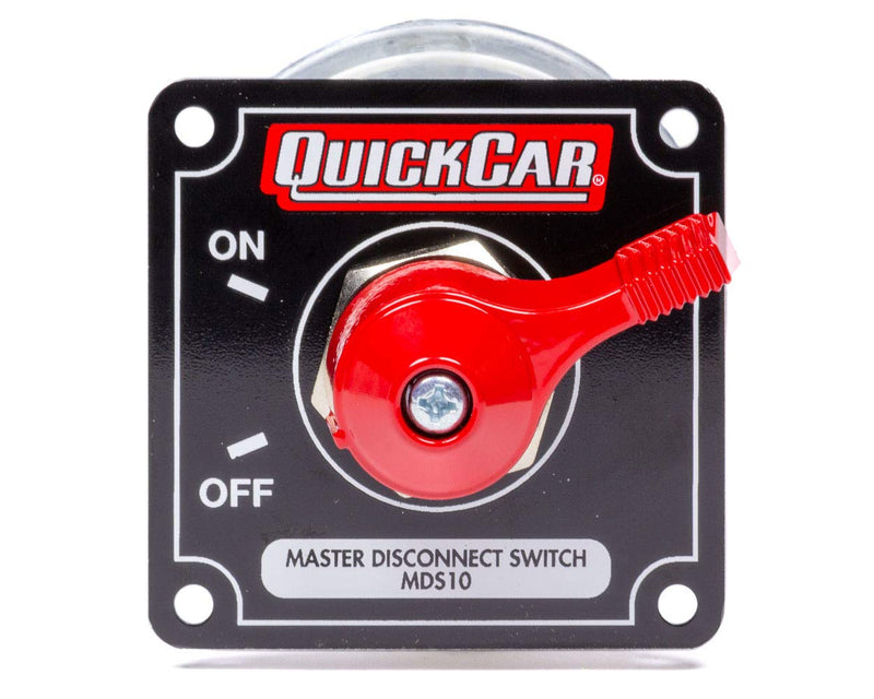 [AUSTRALIA] - QuickCar Racing Products 55-010 Red 2-1/2" High x 2-1/2" Wide Handle Battery Master Disconnect Switch with Black Mounting Panel 