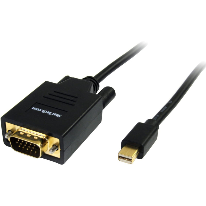 StarTech.com 6ft (2m) Mini DisplayPort to VGA Cable - Active Mini DP to VGA Adapter Cable - 1080p Video - mDP 1.2 or Thunderbolt 1/2 Mac/PC to VGA Monitor/Display - Converter Cord (MDP2VGAMM6) Black VGA (M/M) Single