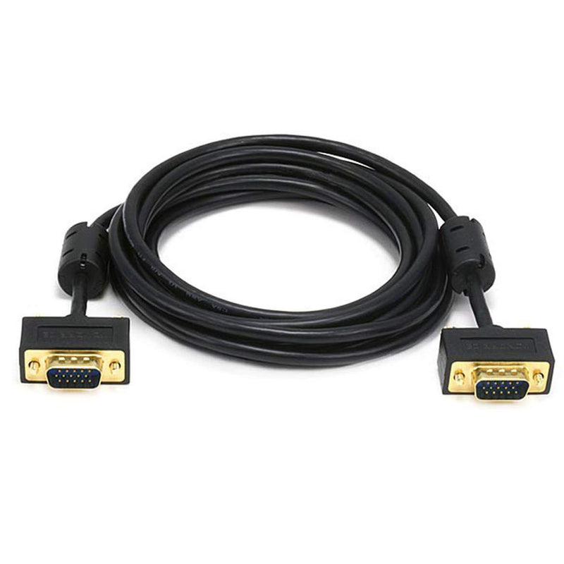 Monoprice 10ft Ultra Slim SVGA Super VGA 30/32AWG M/M Monitor Cable w/ ferrites (Gold Plated Connector) 10 Feet