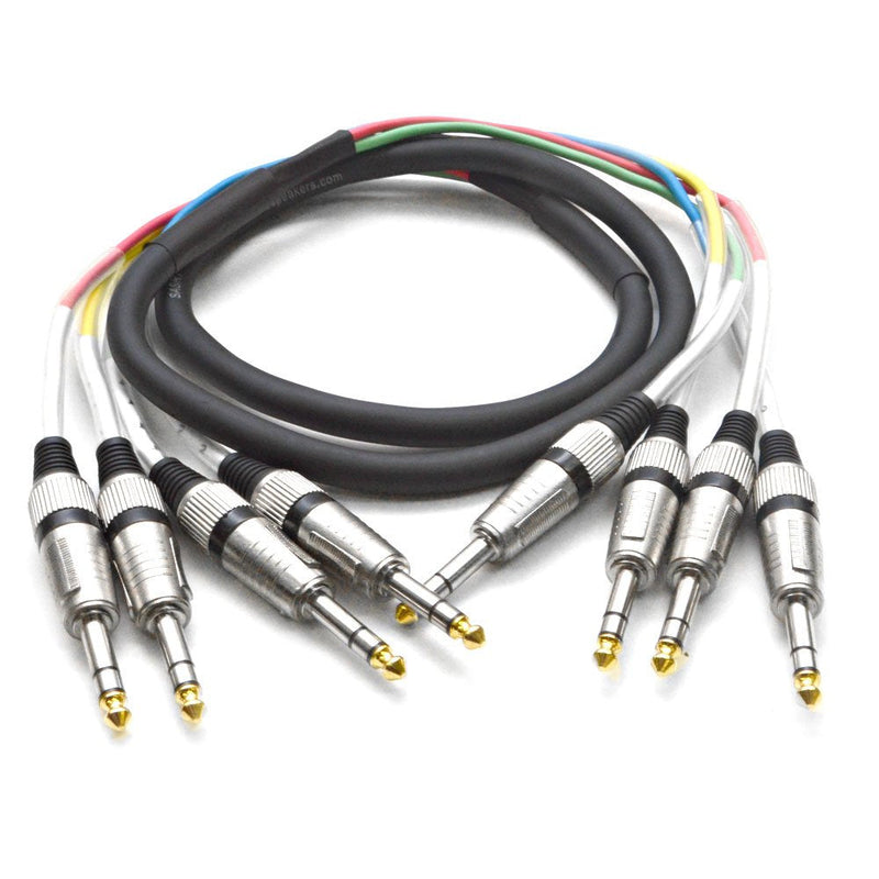 [AUSTRALIA] - 4 Channel 1/4" TRS Snake Cable - 5 Feet Long - Serviceable Ends - Pro Audio Effects Snake for Live Live, Recording, Studios, and Gigs - Patch, Amp, Mixer, Audio Interface 5' 5 Foot - 4 Channel 