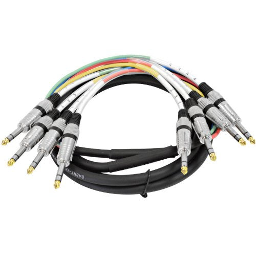 [AUSTRALIA] - 4 Channel 1/4" TRS Snake Cable - 10 Feet Long - Serviceable Ends - Pro Audio Effects Snake for Live Live, Recording, Studios, and Gigs - Patch, Amp, Mixer, Audio Interface 10' 10 Foot - 4 Channel 