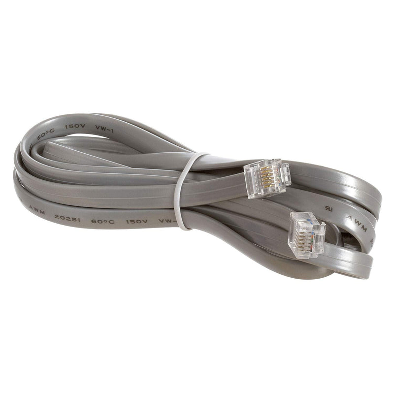 [AUSTRALIA] - Cmple - Telephone Cord 7ft Phone Cord for Landline Male to Male 6P6C RJ12 Cable for 3 Lines Home Phone, Fax, DSL Modem, Router, Printer - Gray RJ12(6P6C),Reverse 