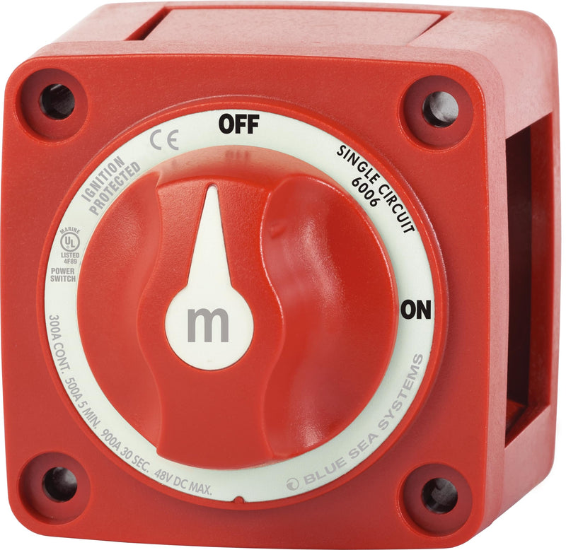 [AUSTRALIA] - Blue Sea Systems On/Off Battery Isolator Switch With Locking Key, Red, 6006 m‑Series One size On-Off w/Knob 