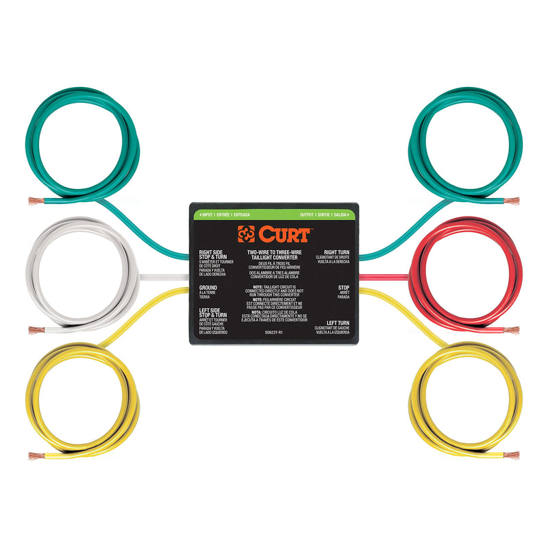 [AUSTRALIA] - CURT 56196 2-to-3-Wire Splice-in Trailer Tail Light Converter for RV Dinghy Towing 