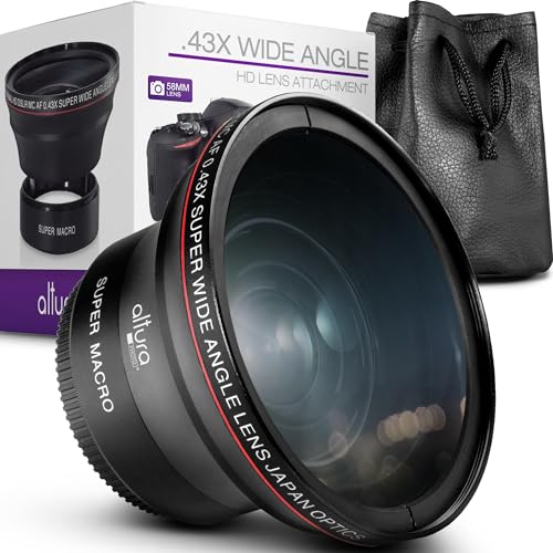 Altura Photo 58mm Wide Angle Lens with Macro for Canon Rebel T7, T6, EOS