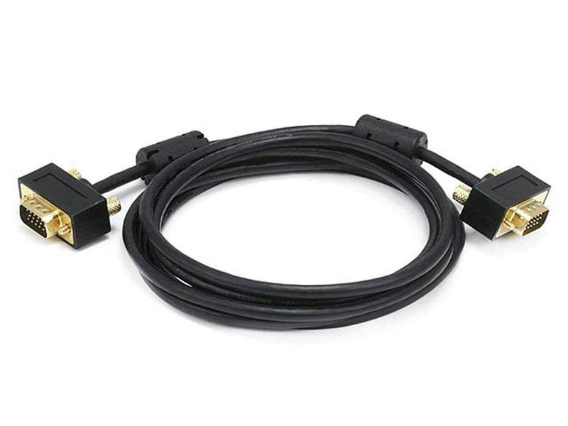 [AUSTRALIA] - Monoprice Ultra Slim SVGA Monitor Cable - Male to Male, With Ferrites, Gold Plated Connector 30/32AWG, 6 Feet, Black 