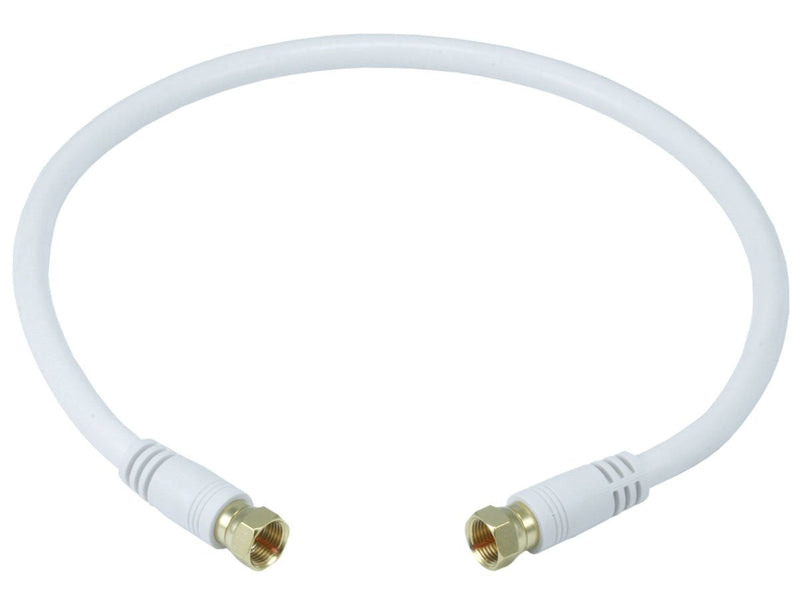 [AUSTRALIA] - Monoprice RG6 Quad Shield CL2 Coaxial Cable with F Type Connector White 1.5ft 
