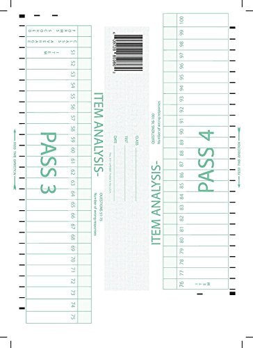 TEST-ITEM100 Item Analysis 9700 100 Question Compatible Testing Forms (100 Pack)