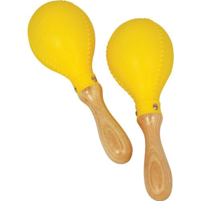 Tycoon Percussion Plastic Maracas Pair, Distinct High and Low Pitch, Durable Lightweight Construction, Ideal for Latin Pop Rock and Various Music Styles, Yellow (TMP-Y)
