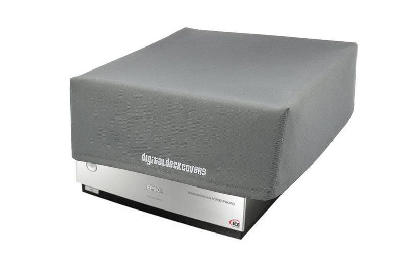 DigitalDeckCovers Scanner Dust Cover & Protector for Epson V700 / V750 / V750-M Pro / V800 / V850 Photo Film Scanners [Antistatic, Water Resistant, Dust-Proof, Premium Heavy Duty Fabric, Silver]