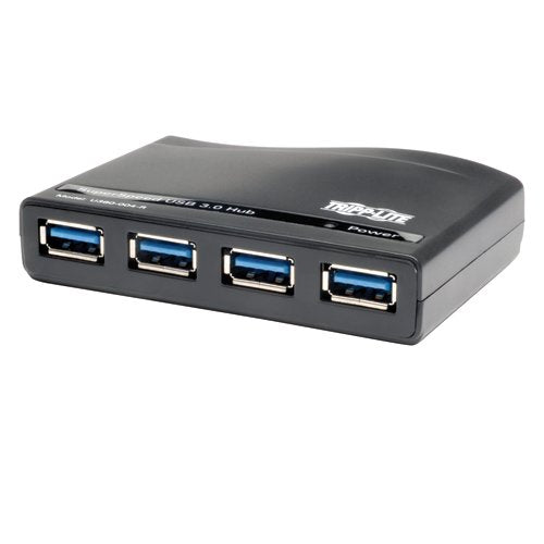 Tripp Lite 4-Port USB-A 3.0 SuperSpeed Hub, 5 Gbps Transfer Speed USB Type-A (U360-004-R),Black 4-Port Hub