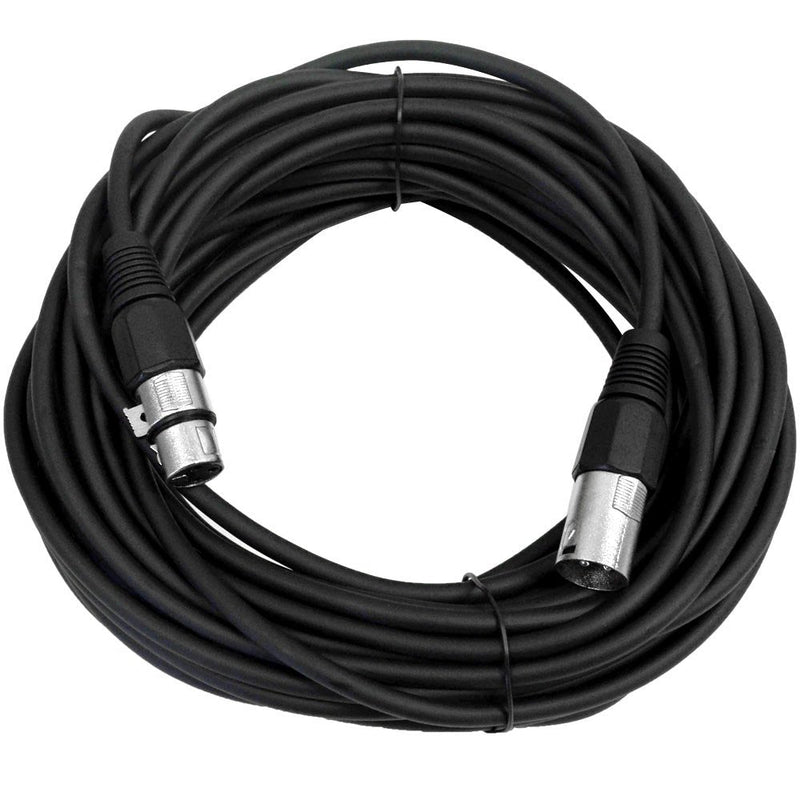 SEISMIC AUDIO - SAXLX-50 - 50' Black XLR Male to XLR Female Microphone Cable - Balanced - 50 Foot Patch Cord